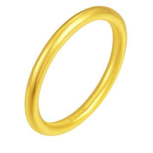 百泰首饰3D足金黄金戒指三生三世素圈金戒光圈素戒尾戒女光面指环