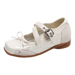 内增高法式玛丽珍小皮鞋女2026春季新款甜美芭蕾风白色蝴蝶结单鞋