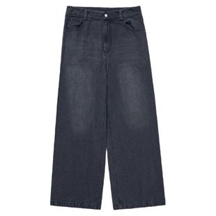 Mentmate 秋冬基本款黑灰色百搭牛仔裤 男女休闲直筒宽松纯色长裤