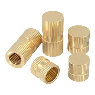 国标纯黄铜 全铜螺母盲孔注塑热熔铜花母 预埋件滚花铜镶嵌件螺帽