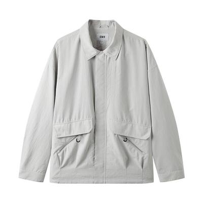 森马轻薄宽松翻领户外工装夹克男