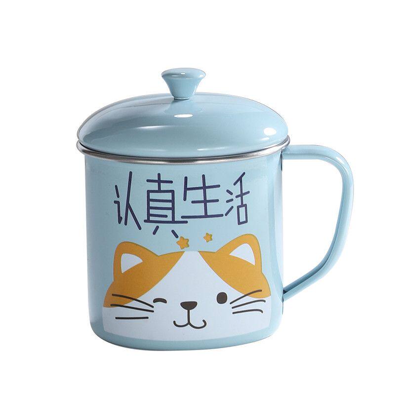 带盖牛奶杯304不锈钢ins