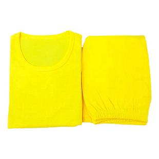 黄色秋衣秋裤套装男女本命年薄款纯棉逢九月红内衣蛇年长袖棉新品