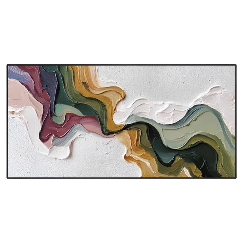 纯手绘奶油风抽象肌理装饰画