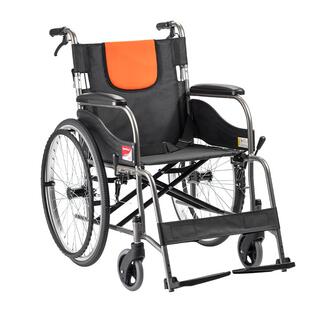 鱼跃铝合金轮椅车折叠轻便老年人专用多功能坐便代步手推车H062