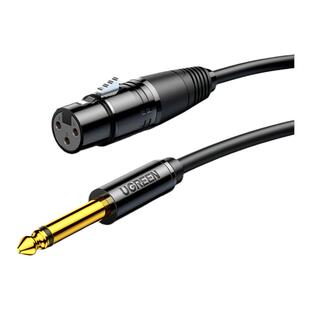 绿联卡农转6.5话筒线麦克风连接音响箱音频线6.35卡侬公母头专用