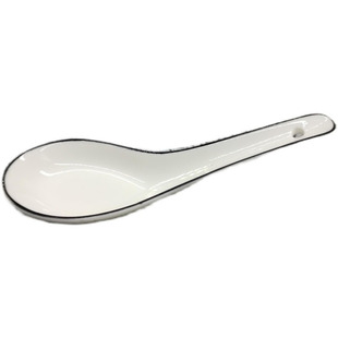 创意纯白陶瓷汤勺家用小勺子搅拌长柄咖啡勺调味汤匙调羹盛汤水勺