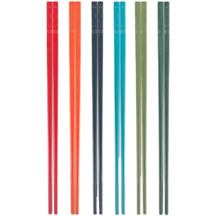 双立人NOW防滑彩色家用6双装一人一筷耐高温防霉餐具分餐筷子