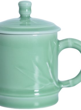 陶瓷带盖大号个人茶杯办公泡茶杯