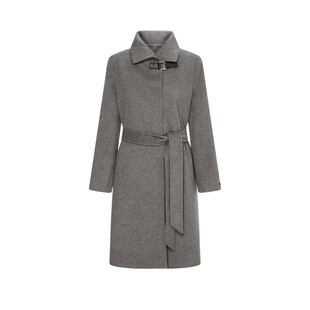 【羊毛+桑蚕丝】Scofield女装气质中长款双面呢大衣2025秋冬新品