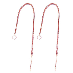 耳线针式肖邦18k金配件diy小玉平安扣au750玫瑰金彩空托耳坠