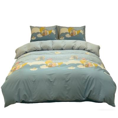 韩式小清新可爱卡通全棉四件套100%纯棉单被套床单学生宿舍三件套