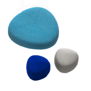 北欧创意时尚彩色布艺幼儿园懒人鹅卵石沙发异形休闲区三角换鞋凳