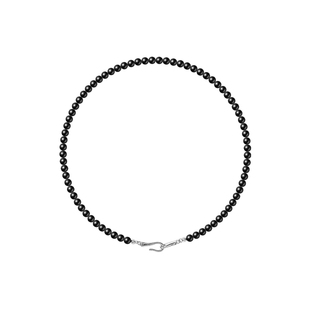 EWEST 黑色玛瑙项链女简约设计感新中式珠子颈链锁骨链串珠项饰