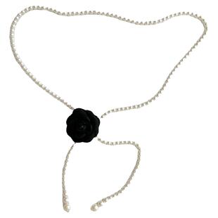 山茶花腰链配饰花朵法式珍珠腰带女配裙子装饰连衣裙收腰细高级感