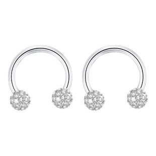 睡觉免摘医用级钛钢马蹄环耳钉高级感爆闪养耳洞防致敏耳骨钉耳饰