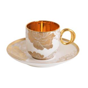「百两金」咖啡杯金瓷礼盒-真金礼赠