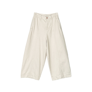 梨型救星！~浅色亚麻阔腿牛仔裤女2026新款小个子高腰宽松气球裤