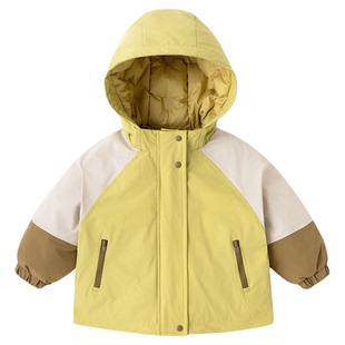 嘟嘟家儿童羽绒服秋冬短款男童防寒服冬季连帽宝宝冬装上衣保暖潮