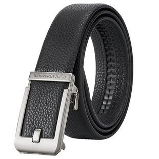C'N'CHOMASIER男士皮带自动扣内穿式休闲设计风纯牛皮不漏尾腰带