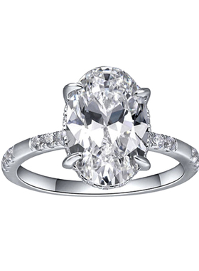 巨闪轻奢4克拉鸽子蛋钻戒仿真钻