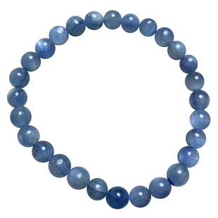 天然半盆蓝晶石三圈手链共生矿物蓝绿色手串蓝宝石饰品情侣礼物女