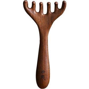 素娘头部鹿角经络梳金丝檀木五爪梳五指头皮按摩梳刮痧头疗五指梳