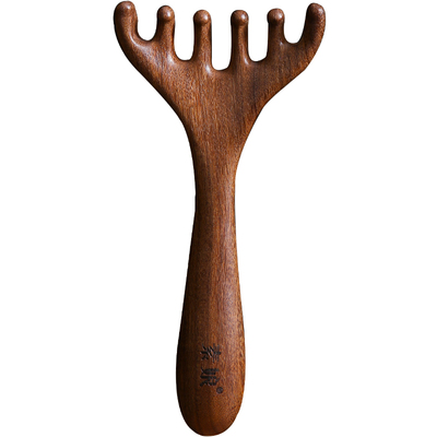 素娘头部经络梳鹿角形状长柄梳