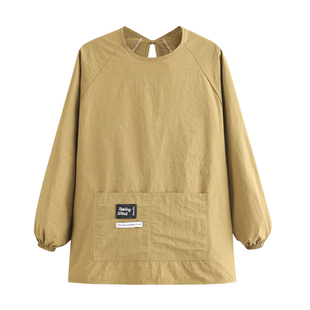 新款防油长袖防泼水厨房时尚围裙家用定制做饭防水罩衣餐饮工作服