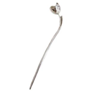 入梦手作s925银郁金香发簪子足银999古风装汉服戏曲钗盘发礼品女