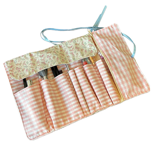 碎花化妆刷收纳包刷子包便携卷笔袋外出旅行收纳袋大容量化妆包女