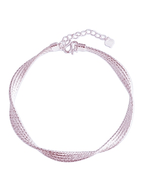 足银9999纯银满天星编织手镯女