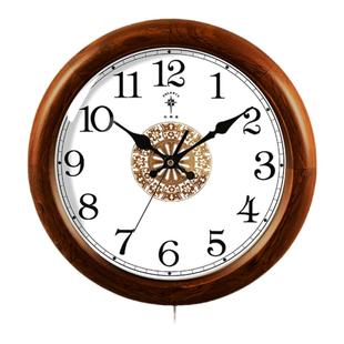 北极星挂钟客厅实木创意中式静音卧室简约时尚欧式时钟圆形石英钟