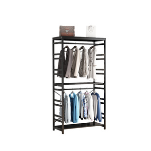 【60深240高】开放式衣柜铁艺落地挂衣架货架式衣柜钢木组合衣架