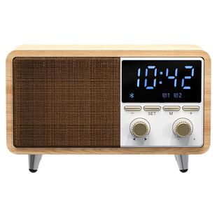 HiFi复古音箱木质无线蓝牙低音炮环绕立体声桌面时钟音响超长续航