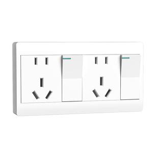 明装两开10孔插座带开关独立控制断电家用厨房二十孔明线五孔插座