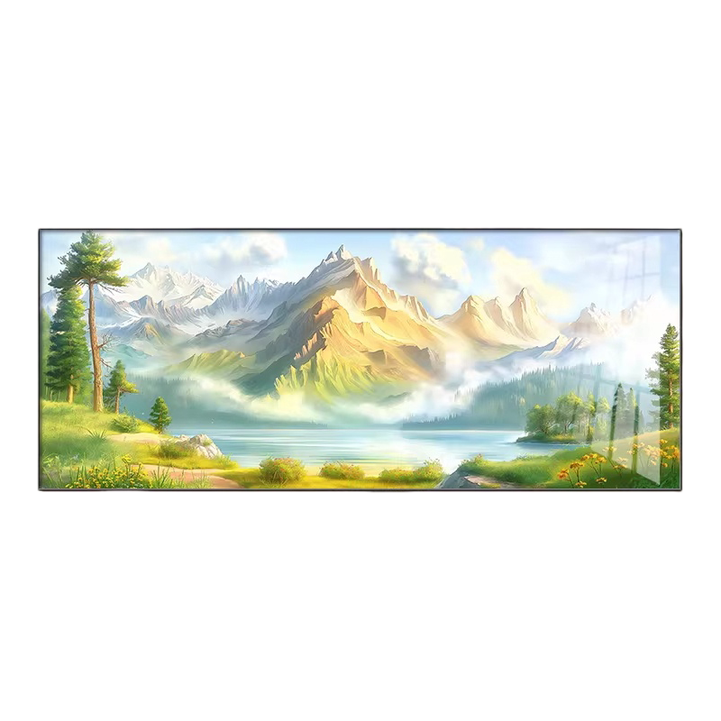 画伴空间客厅山水瀑布晶瓷装饰画