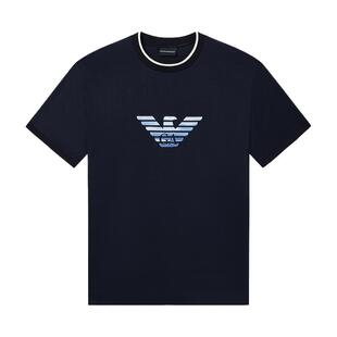 EMPORIO ARMANI/阿玛尼春夏新款男女圆领短袖莱赛尔混纺凉感T恤