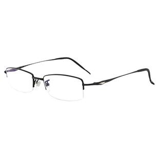 近视眼镜男可配有度数大脸半框眼睛超轻纯钛眼镜架舒适防雾眼镜