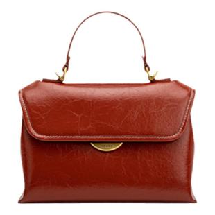 红谷包包2026新款质感牛皮单肩手提包复古高级感斜挎手拎包女士包