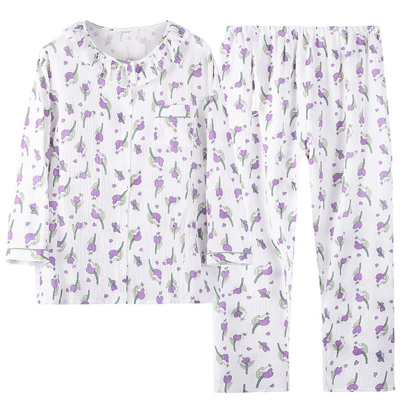 产后加大码怀孕期哺乳纱布月子服