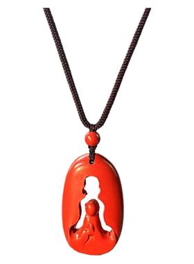 无相佛朱砂红砂悟道朱砂镂空悟道吊坠红砂项链挂件饰品男女项链