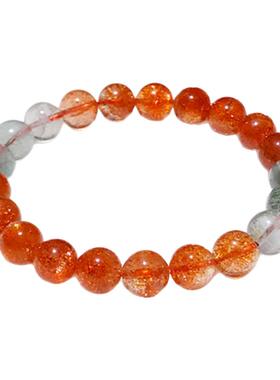 天然水晶手链金沙太阳石共生手串