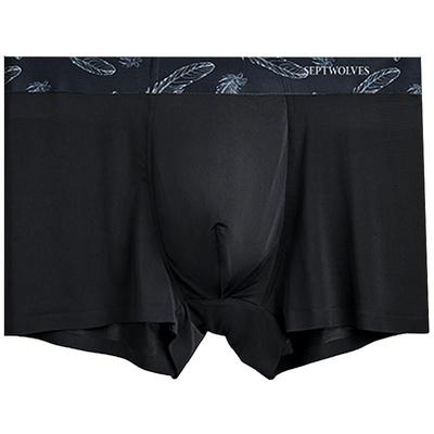 七匹狼男士锦纶净色抗菌平角裤