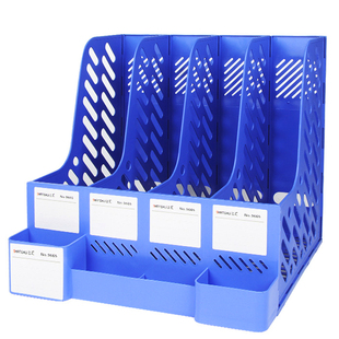 加厚文件架筐子多层四栏文件框办公用品大全资料架档案文件夹收纳盒置物架学生用书架简易桌上书立桌面文具