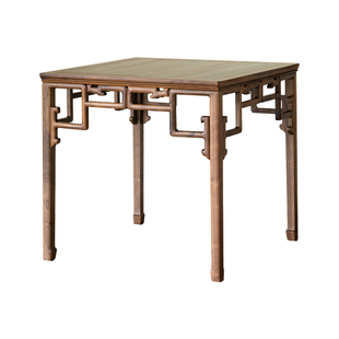 贞木器屿明清八仙桌徽派32象鼻勾八仙桌茶空间方桌黑胡桃木供桌