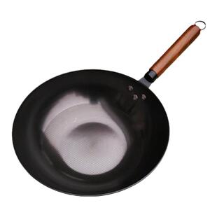 无涂层小铁锅小炒锅章丘式老人用轻便炒菜锅电磁炉铁锅26cm28cm