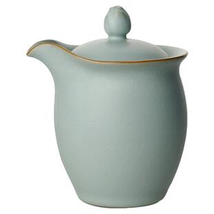 青澹汝窑手抓壶陶瓷茶壶茶杯套装家用便携景德镇旅行茶具青瓷复古