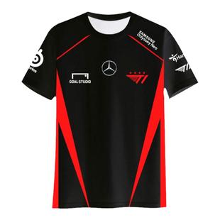 T1战队队服faker周边S14春季赛同款比赛服速干短袖T恤衫男女半袖