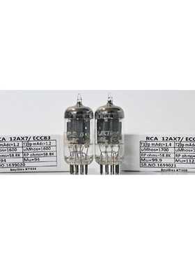 议价RCA 12AX7 ECC83 制造 测试 AMPLITREX AT 1000  2PCS